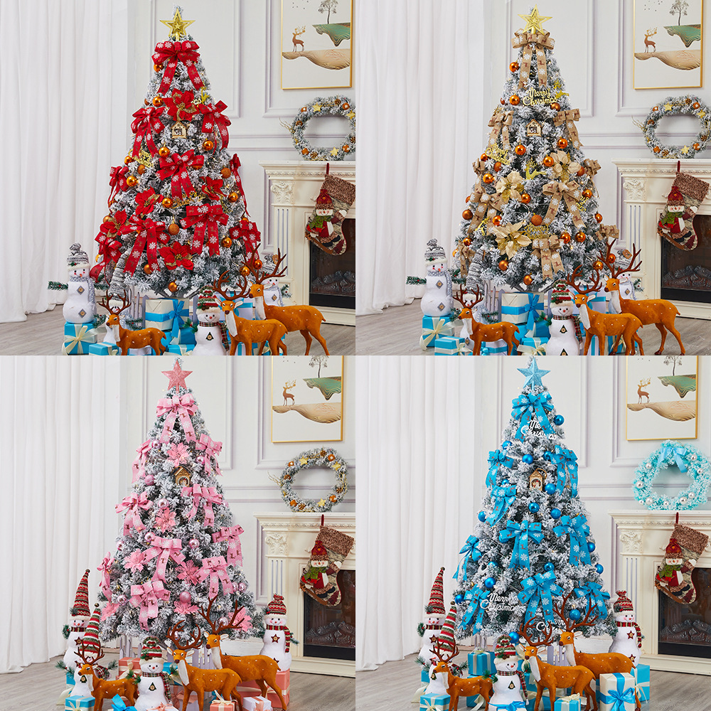 Christmas Brown Flocked Christmas Tree Package 1.5/1.8/3m Internet Famous Household Encrypted Large Christmas Tree