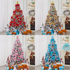 Christmas Brown Flocked Christmas Tree Package 1.5/1.8/3m Internet Famous Household Encrypted Large Christmas Tree