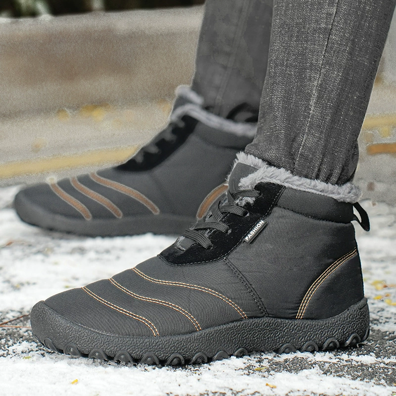 2024 зимние хлопковые сапоги новые теплые и толстые хлопковые туфли большого размера