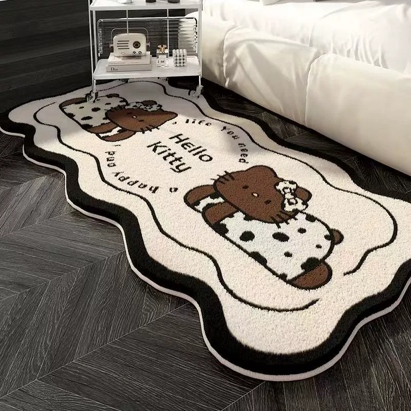 Hello Kitty, милый коврик из искусственного меха, комфортное украшение для кровати или беседки, повышенная плотность