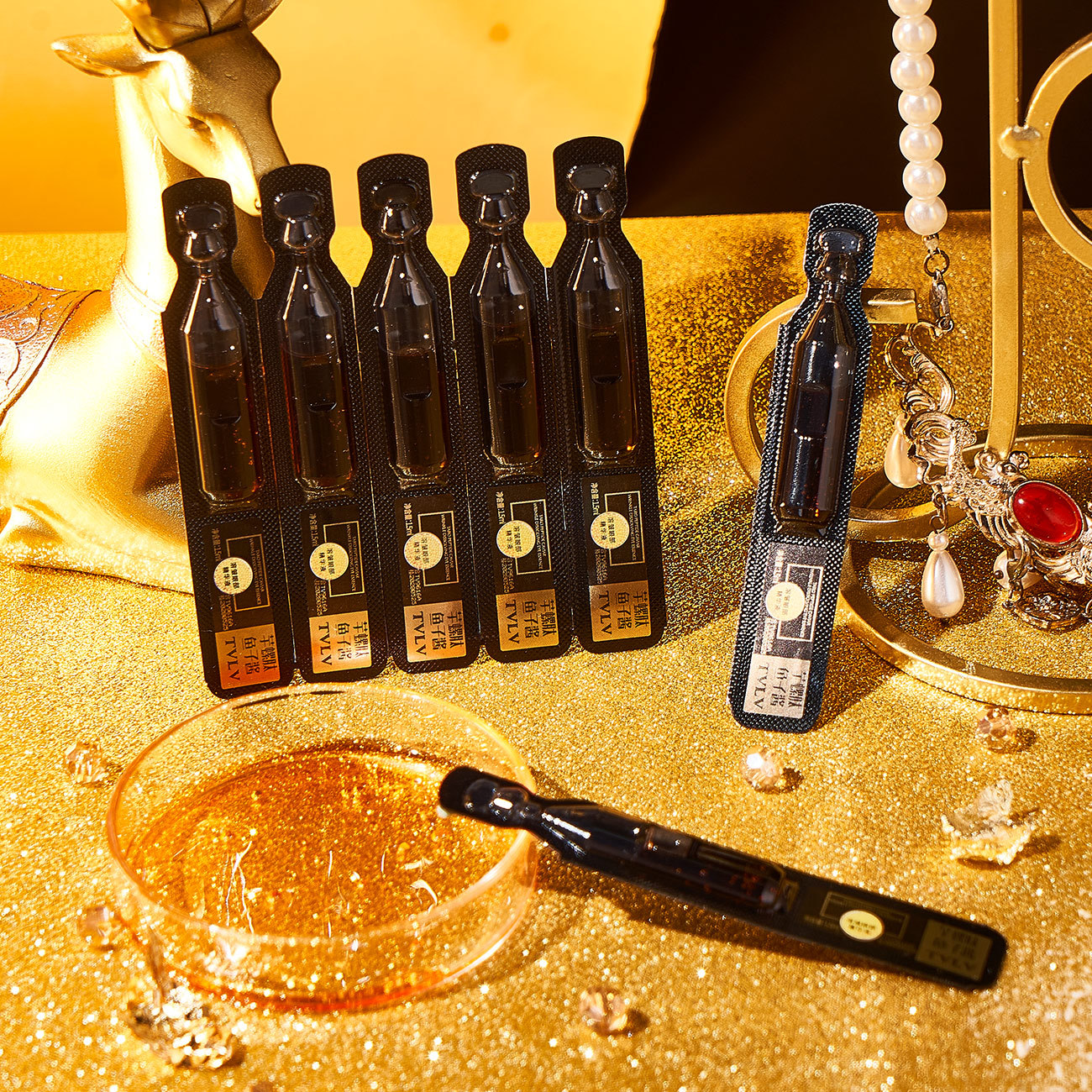 TVLV Cono Peptide Caviar Wrinkle Dissolving Eye Essence Moisturizing Dark Circles and Eye Bags Second-Pulse Eye Care