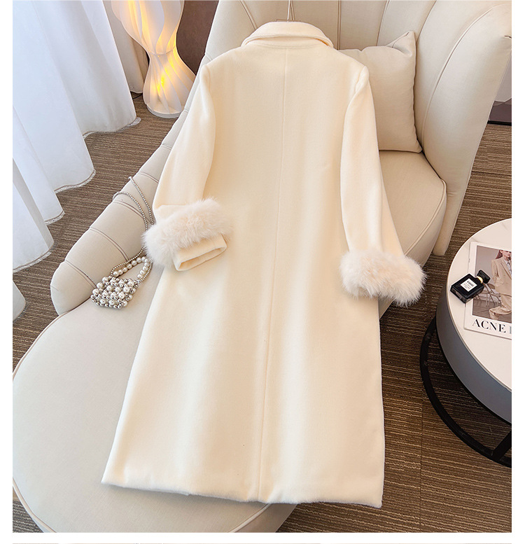 300斤大码女装胖mm冬季夹棉法式气质高级感毛呢外套大衣2024新款 pic 12