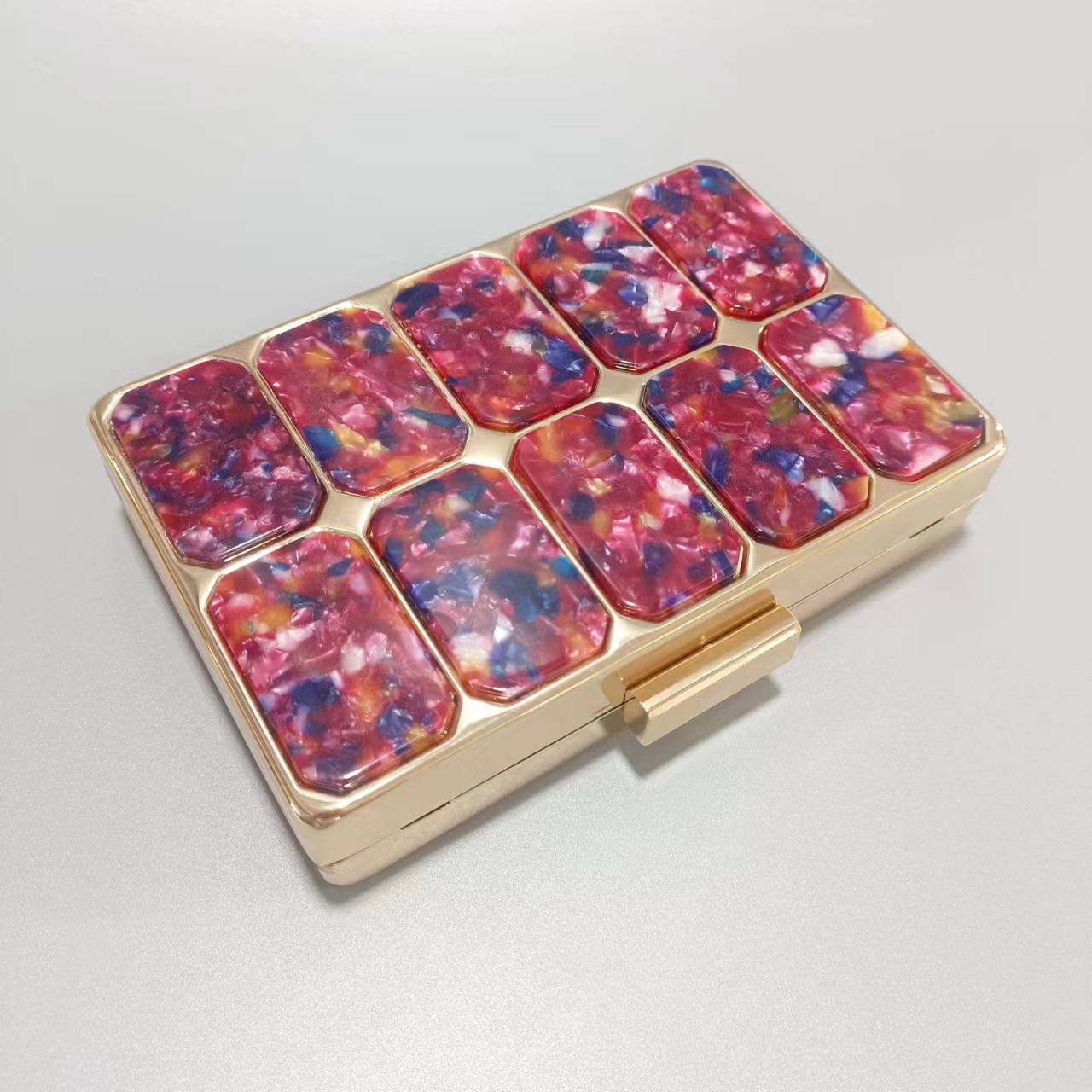 Elegante pochette da donna in acrilico con chiusura magnetica, design con stampa serpente, tracolla e tracolla per matrimoni, feste e uso quotidiano._voghion.com