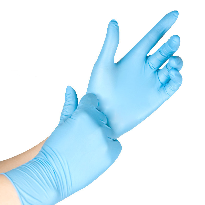 Disposable blue composite mixed nitrile PVC food household synthetic protective imitation nitrile gloves, 100 pairs