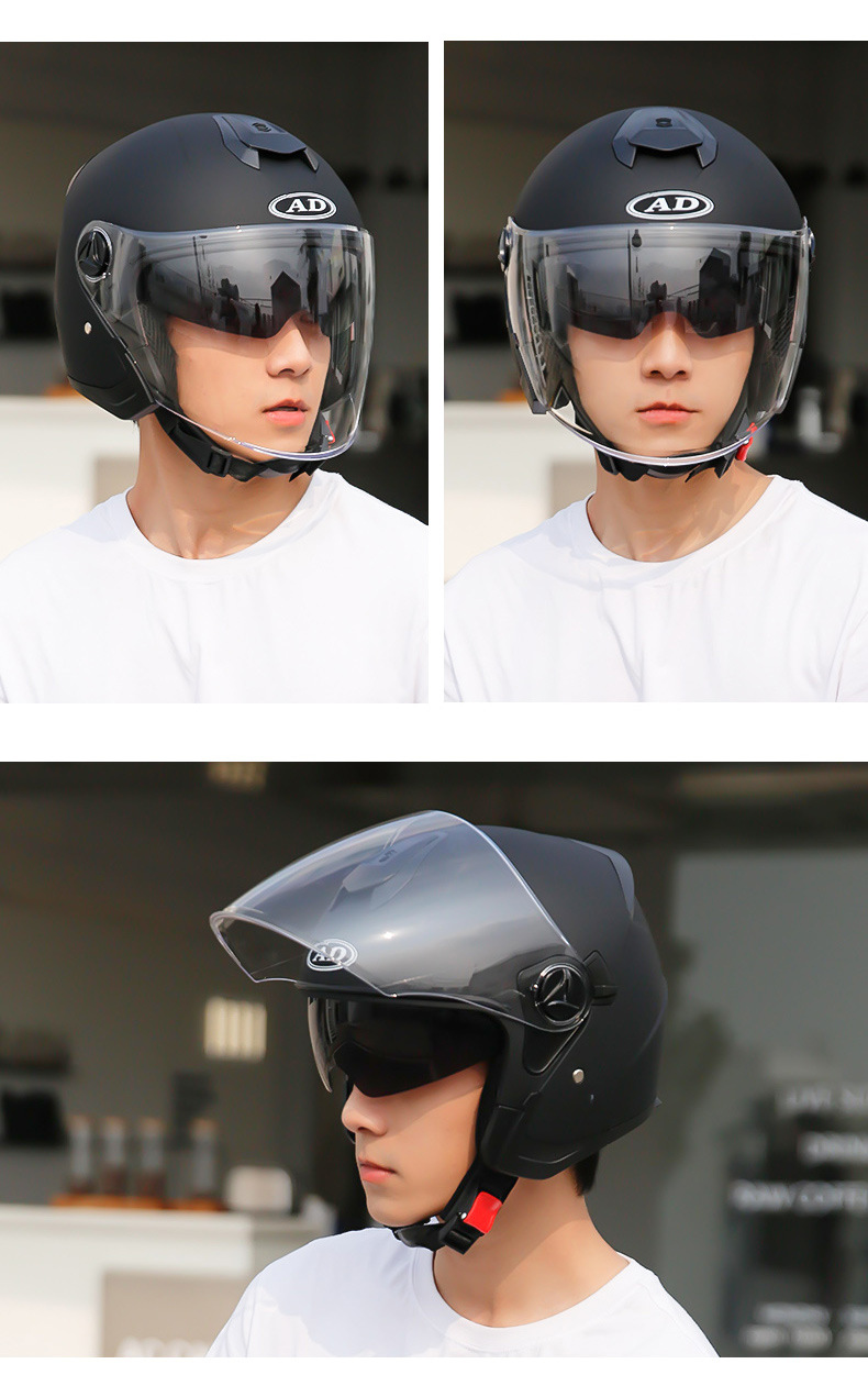Ad Electric Motorcycle Helmet for Men and Women, Winter Warm Battery Car Safety Helmet, Universal 3C Certified Half Helmet for All Seasons