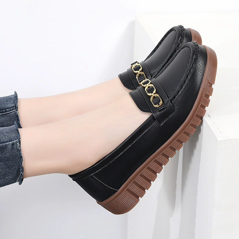 Новые весенние лоферы из натуральной кожи с мягкой подошвой, универсальные слипоны, удобные и нескользящие, не утомляющие ноги, обувь для мам.