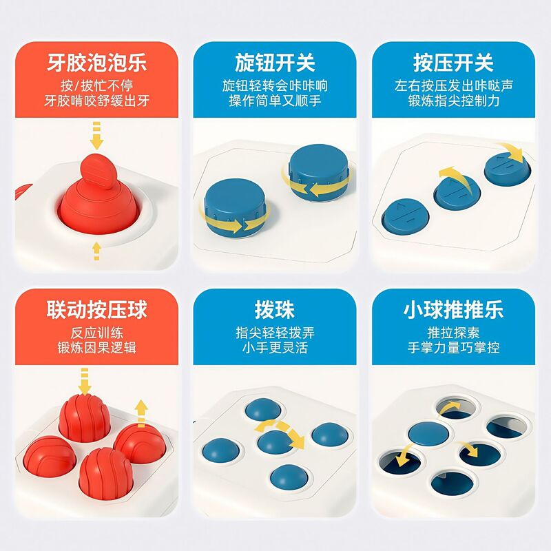 跨境立方六面忙碌球骰子儿童多功能手抓球益智感观六面体魔方玩具|undefined