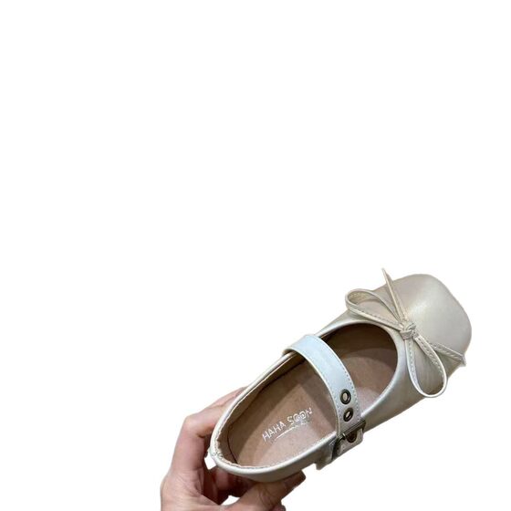 Classic Metal Rope Shoe Buckle Baby Western-style Rope Bow Tricolor Small Leather Shoes 2025 Spring Women's Shoes