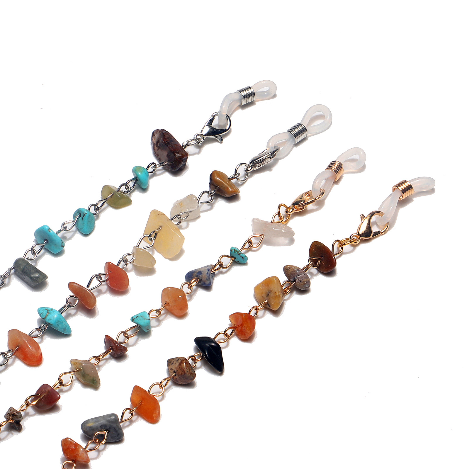 Fashion Natural Colorful Stone Glasses Chain display picture 3