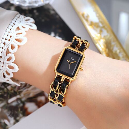 Gedi Square Small Beaded Retro Handmade Braided Bracelet Watch for Ladies, Waterproof, Direct Manufacturer Sale