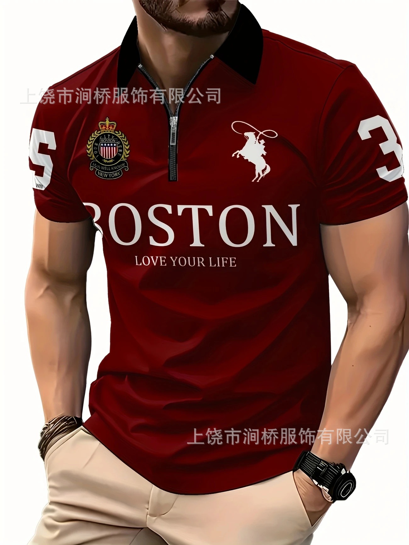 Polo de hombre con estampado 3D para comercio transfronterizo 2025, camiseta polo sin mangas informal con patrón para hombre, estilo D de seda helada.
