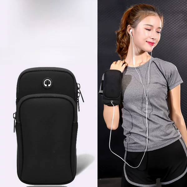 Factory Sold Mobile Phone Arm Bag Outdoor Arm Bag Men's and Women's Sports Fitness Arm Bag Earphone Hole Running Arm Bag Multifunctional