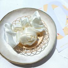 白色月光 溫柔白玫瑰法式優雅結婚新娘發圈豬大腸圈氣質頭繩發飾