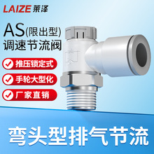 气动可调气管接头气缸调速节流阀进气AS1211F/2211F-M3-08A-10SA