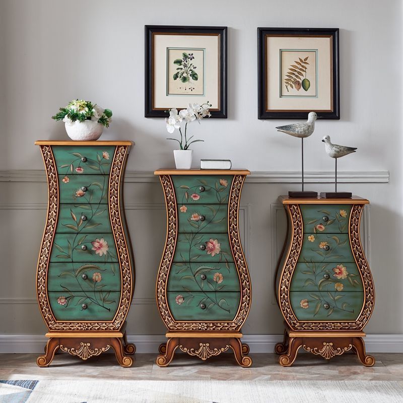 European-style cabinet, American-style decorative cabinet, storage cabinet, solid wood storage cabinet, American drawer cabinet, painted storage cabinet, fully assembled