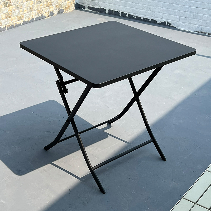 Mesa redonda de acero al carbono impermeable para exterior, balcón, bar o restaurante