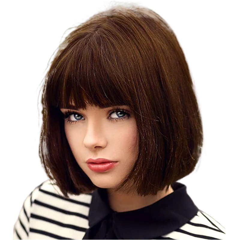 European and American wigs with bangs and bobo head student wigs short hair BOB head color anime Halloween wig set