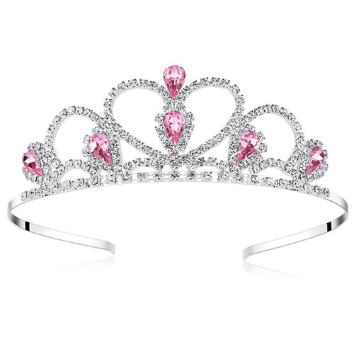 Bridal party rhinestone hair crown children's performance love hair hoop headband manufacturer direct sales hair accessories prom crown