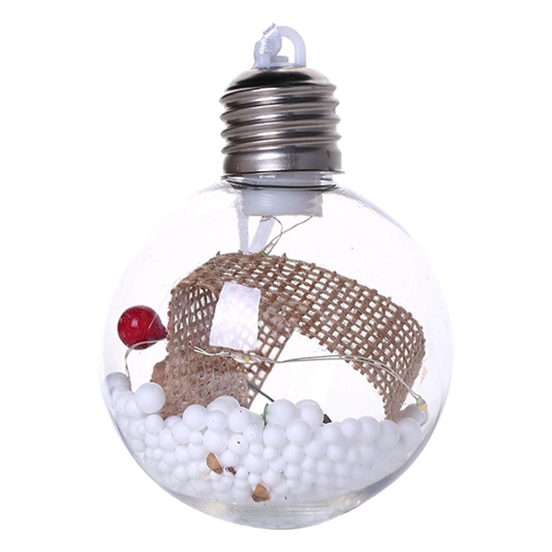 Cruz-frontera exclusiva bola transparente de navidad PET bola de navidad 6cm-8cm luces de colores bola de navidad decoraciones de navidad colgante