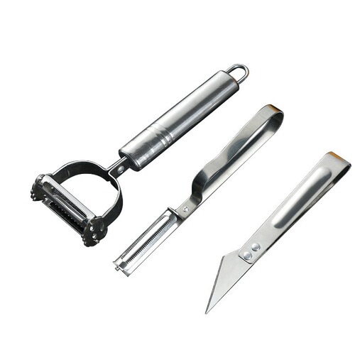 Stainless steel peeling knife three-piece set potato peeling knife apple peeler household multi-functional fruit peeler