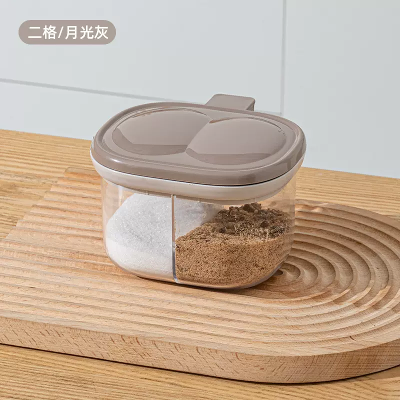 妙哉多格调料盒家用料勺分离定量塑料防潮饭店厨房一体香料调味瓶