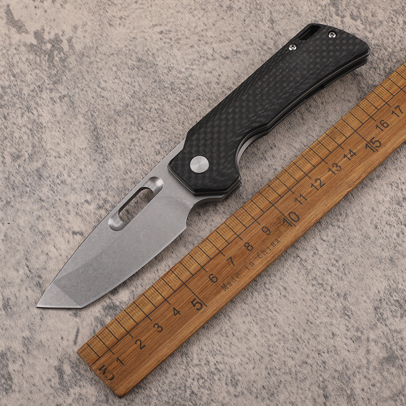 翼龙亚麻手柄14C28N钢滚珠轴承折叠野营装备钓鱼口袋EDC水果刀具