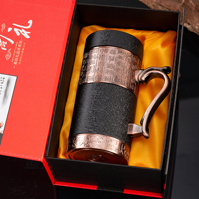 Yixing taza de aislamiento de arena púrpura, taza de té de burbujas para mujeres y hombres, regalo de cumpleaños para padres y maestros.