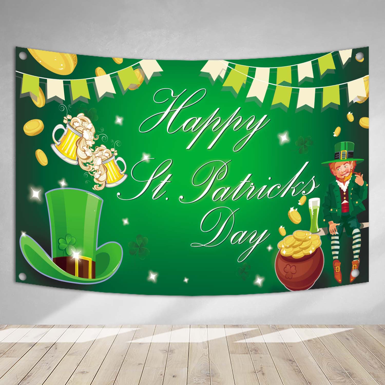 Transfronterizo nuevo Festival irlandés cartel banner colgando tela fiesta de noche decoración creativa impresión tela de fondo