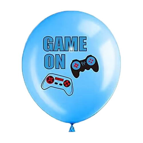 Cross-border 12-inch blue game GAME ON theme birthday party background decorative latex balloons