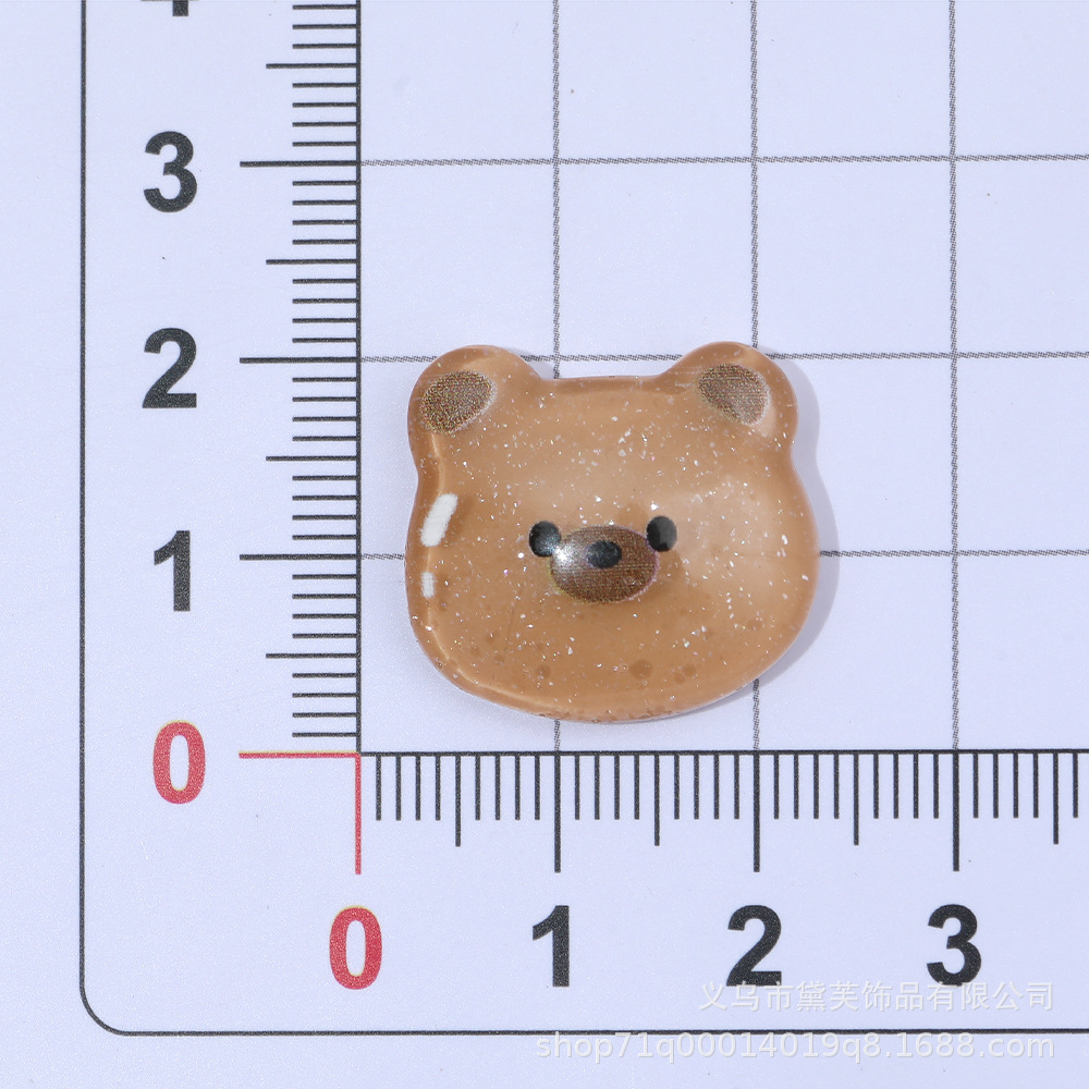 Cristal de dibujos animados Pan Oso cabeza resina accesorios DIY rojo neto joyería crema pegamento hecho a mano accesorios para el cabello caja del teléfono