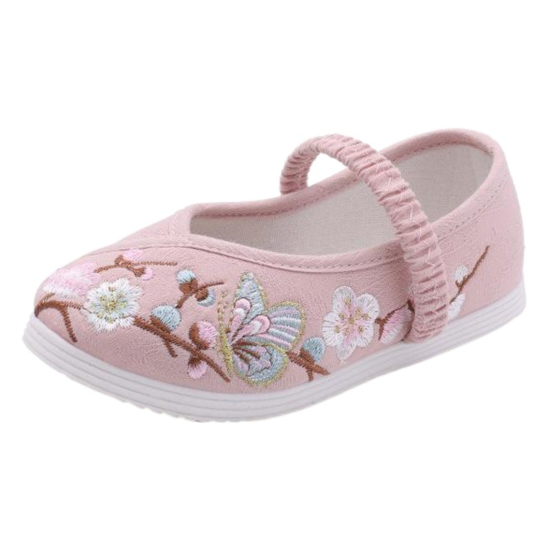 Zapatos bordados para niños Zapatos hanfu de estilo chino para zona turística Zapatos de rendimiento de estilo antiguo para niñas Zapatos de baile de estilo étnico de Beijing antiguos