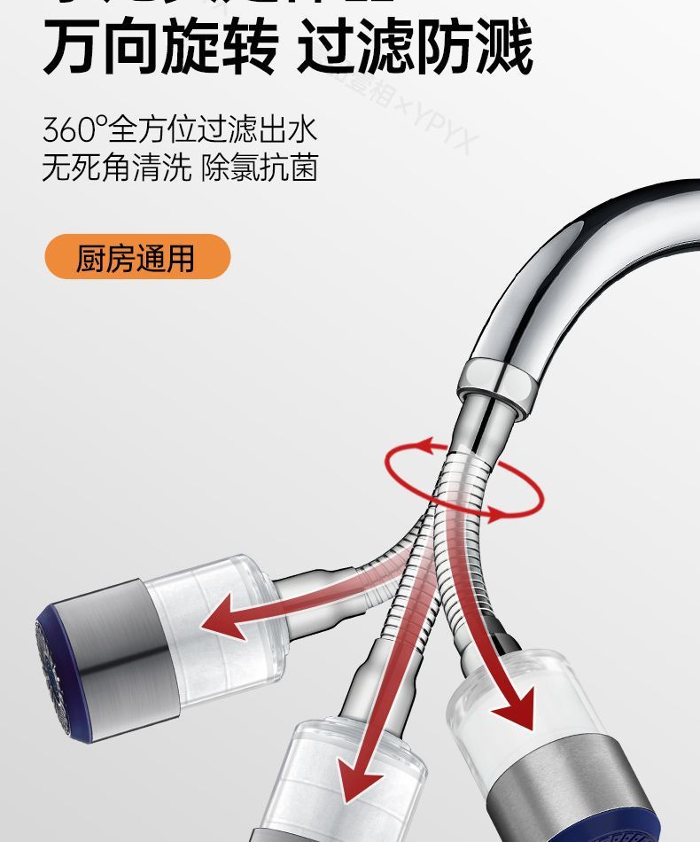 Kitchen faucet filter, universal extended extender, splash-proof household tap water purifier filter core, Amazon undefined