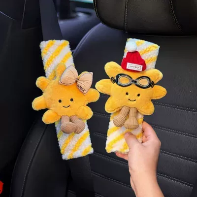 Soft and comfortable car Seat belt shoulder pad - cute-sunflower-soft-plush-shoulder-pads-2-pack-no-specifications