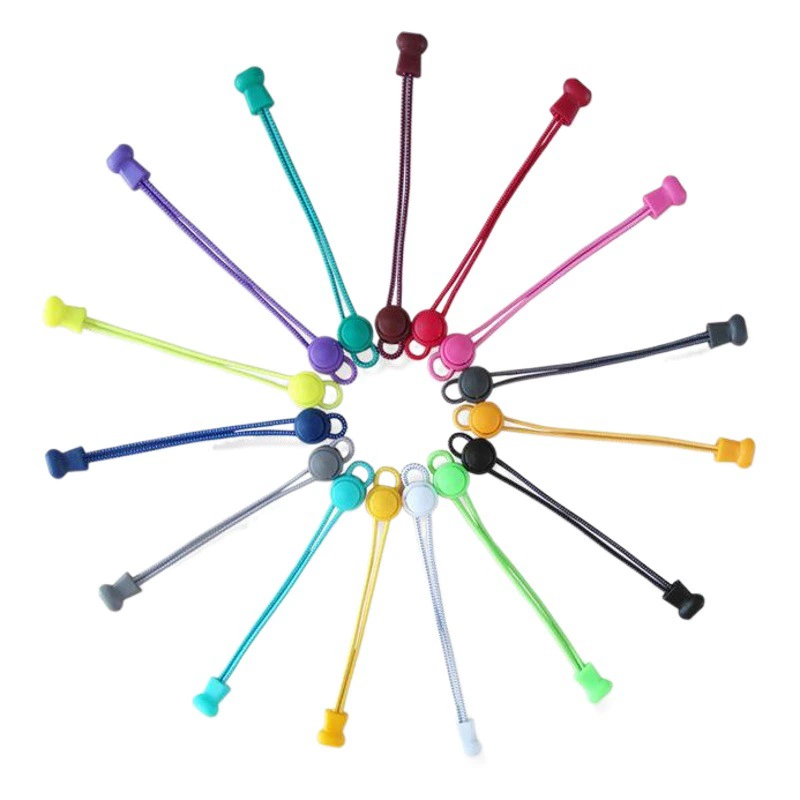 Круглая ленивая свободная шнурка эластичная пряжка для взрослых детей черно-белая цветная обувь веревка оптом без привязки шнурки