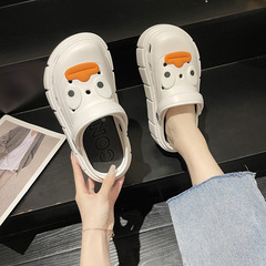 Croc Shoes Women's Summer Ins Trend 2024 New Outerwear Thick-Soled Non-Slip Increased Baotou Half Slippers Beach Sandals and Slippers