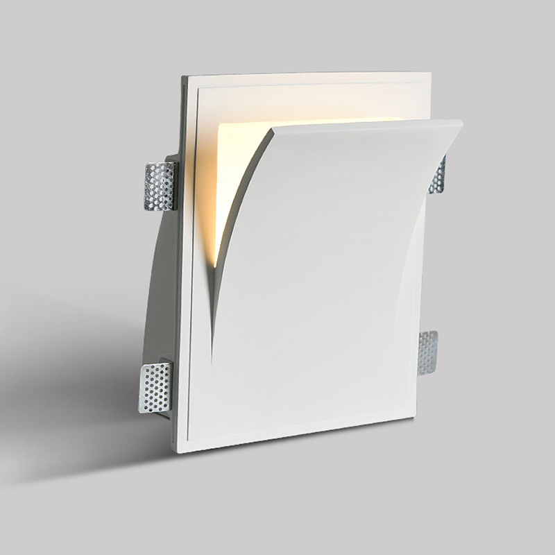 New style plaster lamp embedded frameless book page without main light living room bedroom corridor hallway commercial household wall lamp 