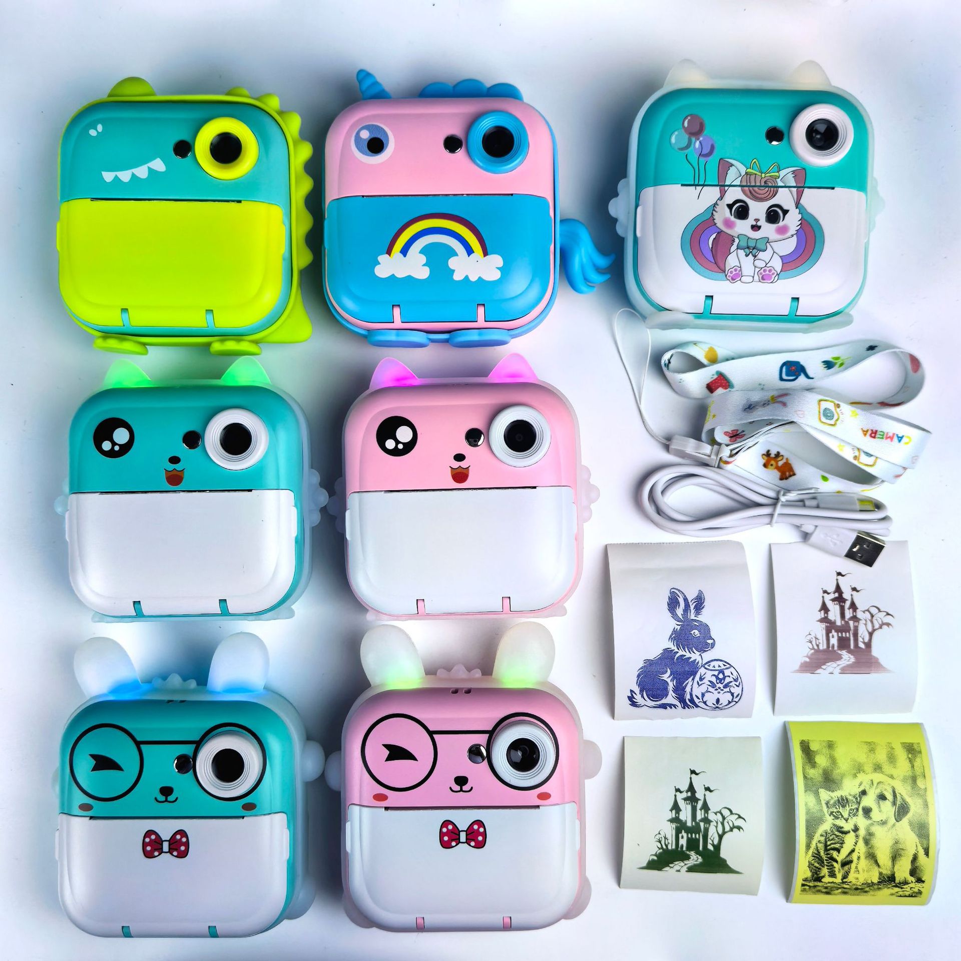 Cross-border Exclusive HD Mini-camera Children's Beau black and white thermal print digital camera