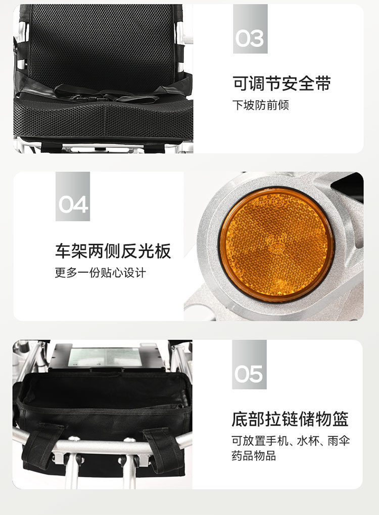 Export Model Foldable Lightweight Fully Automatic Smart Electric Wheelchair for the Elderly and Disabled Remote Control Scooter for the Elderly