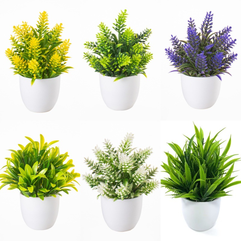 Planta Artificial en Maceta para Escritorio de Plástico, Decorativa, para Sala de Estar