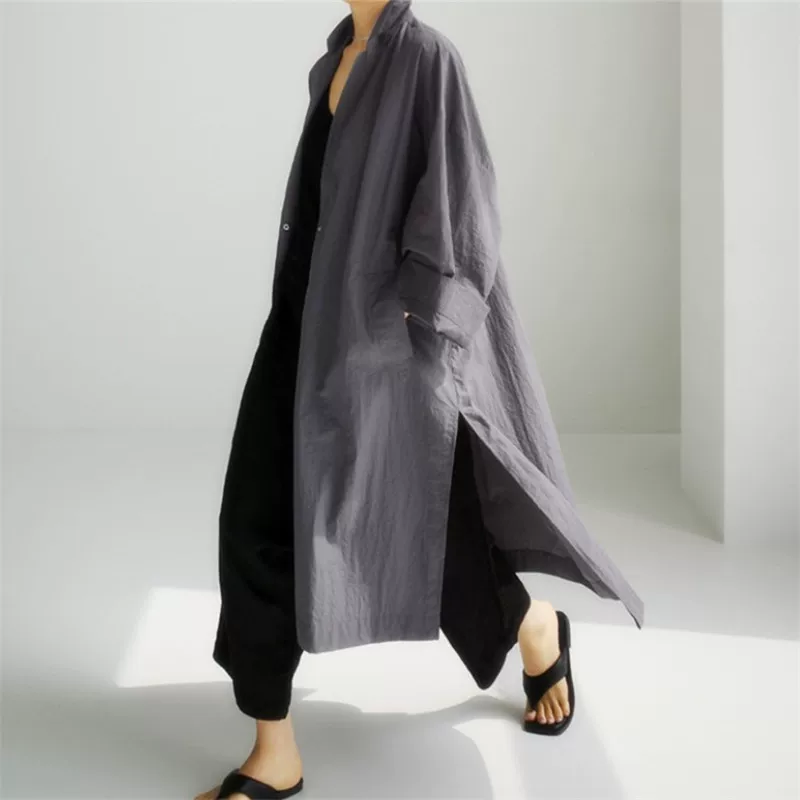 "Autumn long-sleeve, cardigan, jacket for leisure, oversize, cotton and linen"
