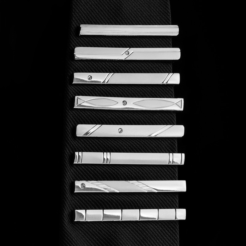 Tie Clip Men's Simple Silver Fashion Formal Versatile Tie Clip Business Formal Tie Clip Ready Stock Batch