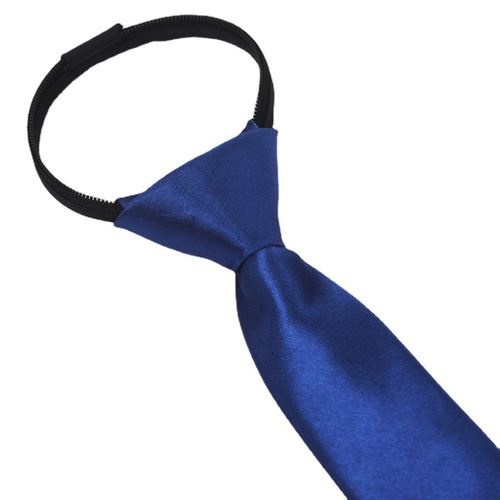 Men and girls 5CM polyester silk knot-free one-color tie lazy solid color single color narrow zipper easy to pull wholesale