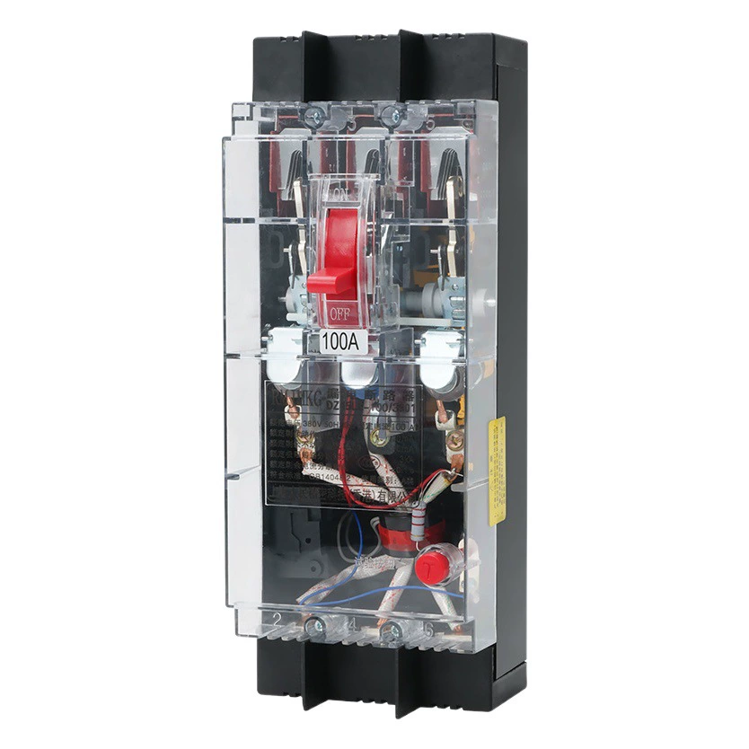 Шанхайский народный автоматический выключатель утечки в прозрачном литом корпусе DZ15LE-40 -100/39/4901 63A 100A