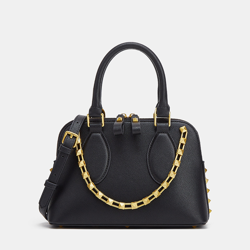 2025 New Cross-Border With Chain Rivets, Shell Handbag, European American Trendy Sweet And Cool Leather Women's Bag_voghion.com