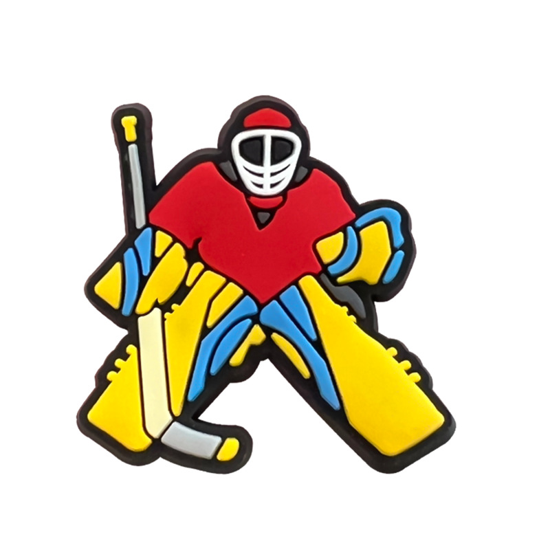 Nuevos zapatos con agujeros de dibujos animados deportivos de hockey sobre hielo, zapatos, zapatos, botones, ropa deportiva, accesorios para sandalias, estilo caliente de Amazon