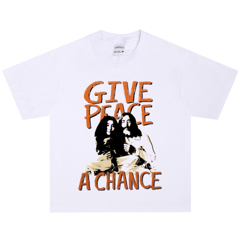 John Lennon T-shirt rock American retro short-sleeve loose trendy street vintage long-sleeve John Lennon T-shirt rock American retro short-sleeve loose trendy street vintage long-sleeve