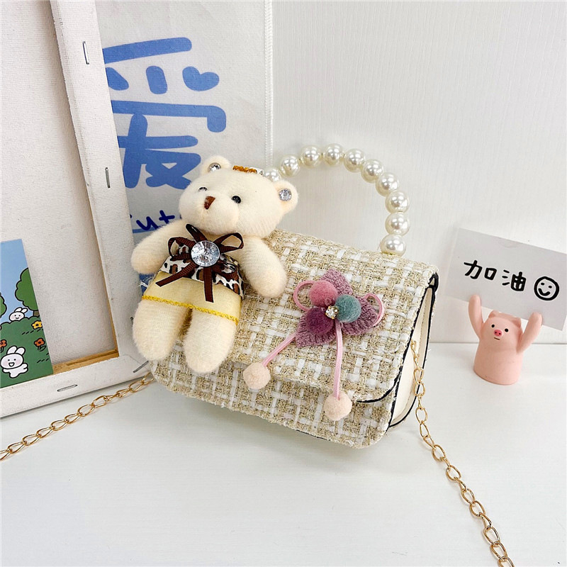 Bolso para niños 2021 nueva niña linda bolsa de mensajero moda princesa perla bolso cadena bolsa de hombro