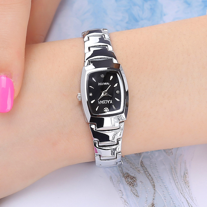 Tungsten Steel Watch Square Women's Waterproof Simple Temperament Women's Watch Student Small Dial Fashionable Women's Quartz Watch