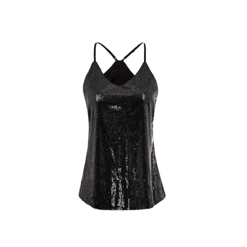 2025 Summer New Women's Sleeveless Sequin Camisole Sequin Vest