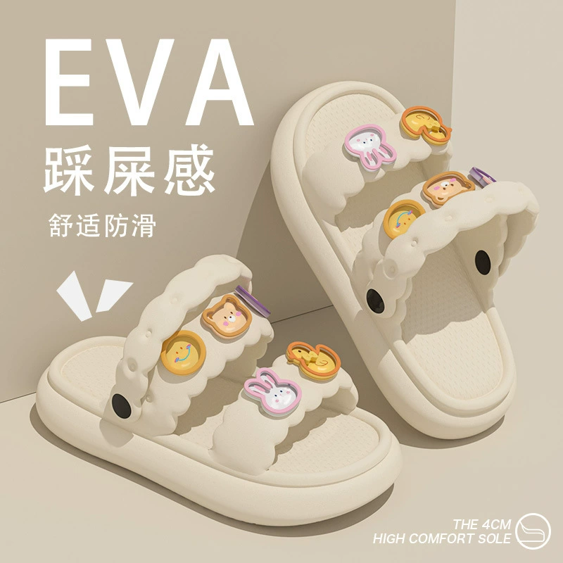 Новый Eeva топает на фекалии для детей милые модные холодные тапочки дышащие